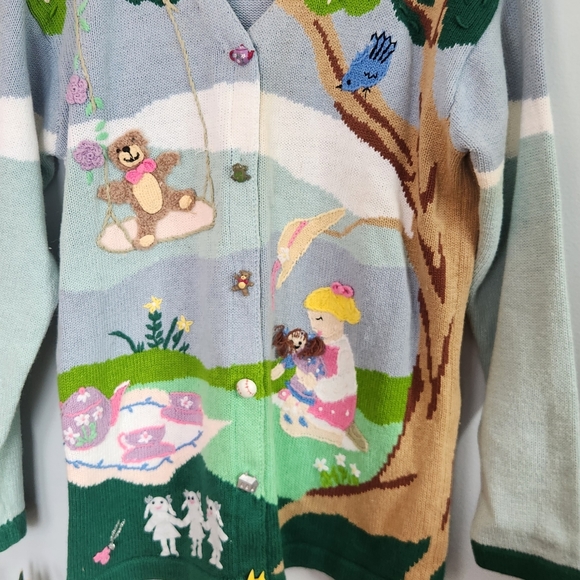 Vintage HSN Storybrook Knits Playground Park Sweaters - Picture 7 of 13